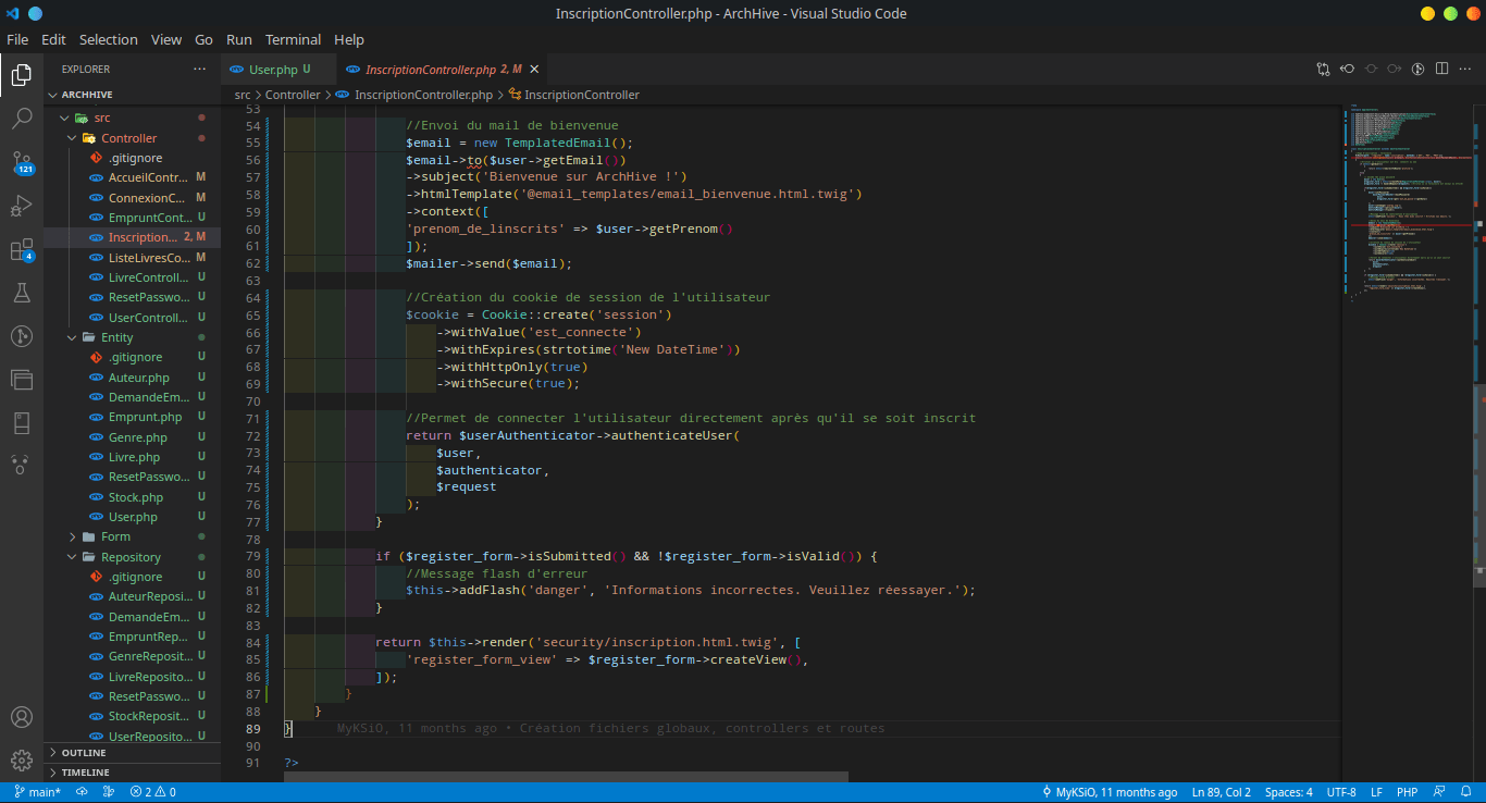 Gestion de l'inscription 2
