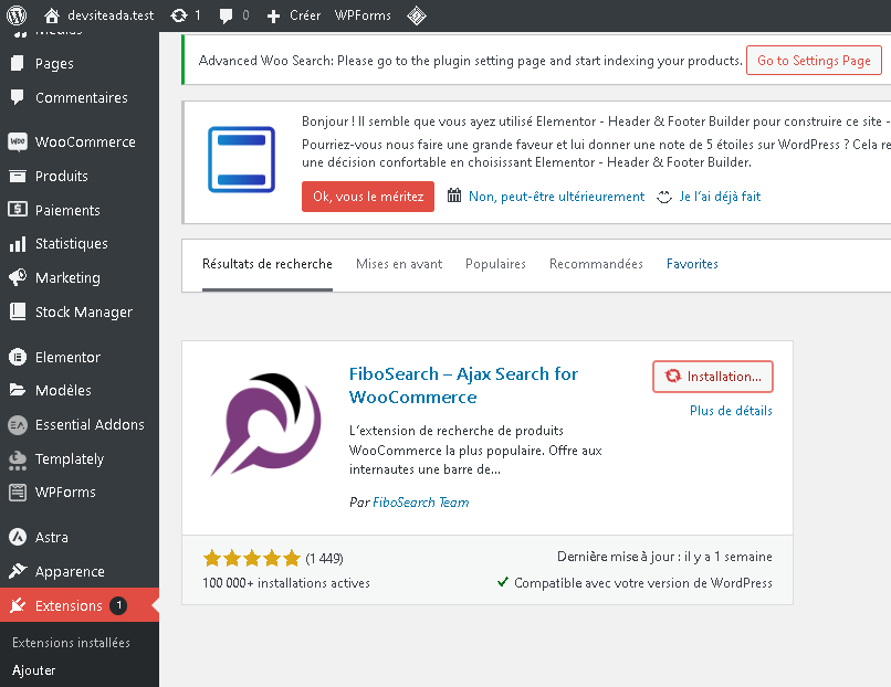 Installation d'une barre de recherche avancée 2eme choix