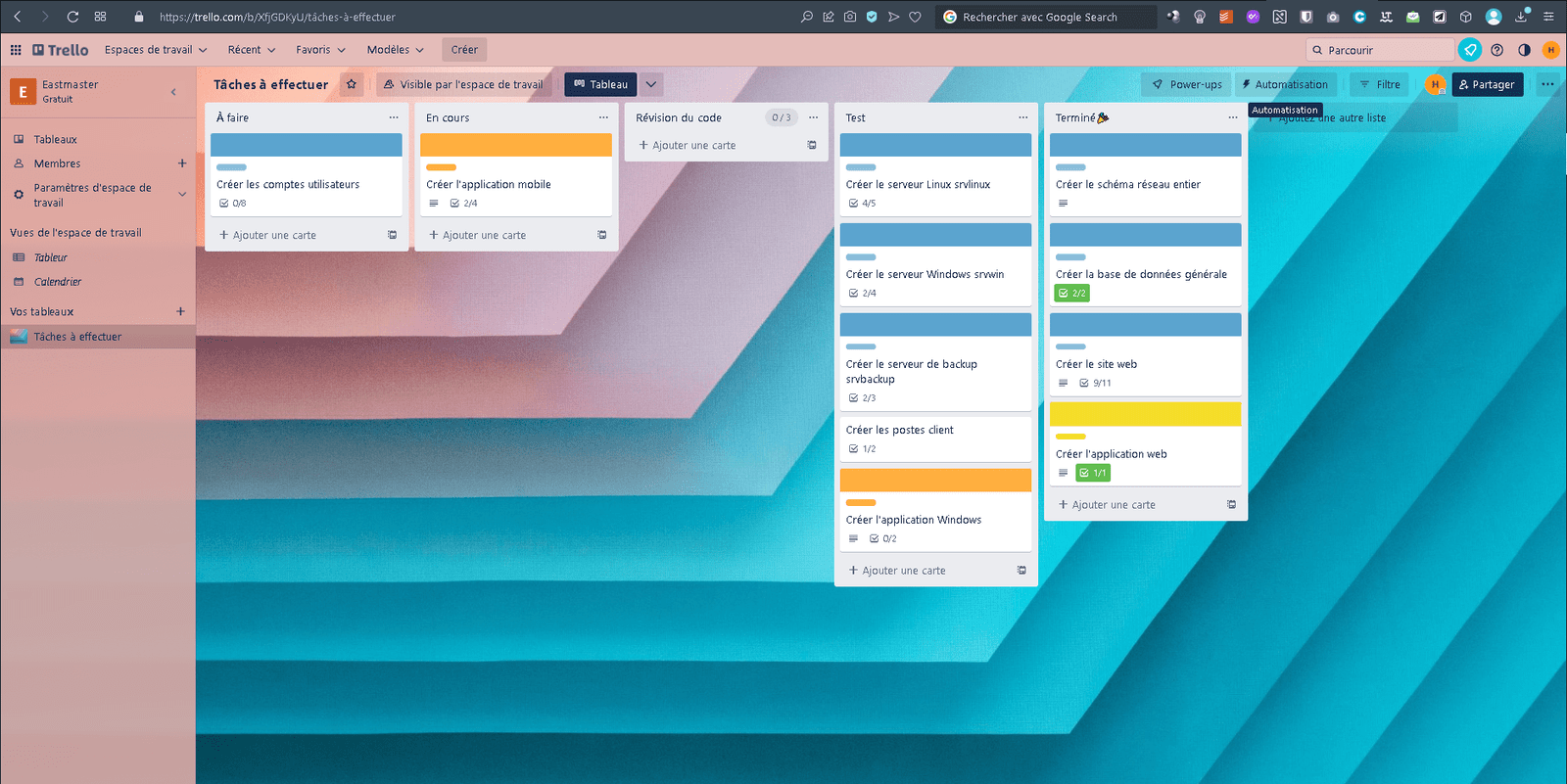 Utilisation Trello Eastmaster